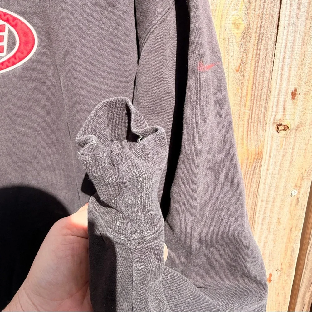 Vintage Nike Men's Charcoal Crewneck Sweatshirt Size 2X